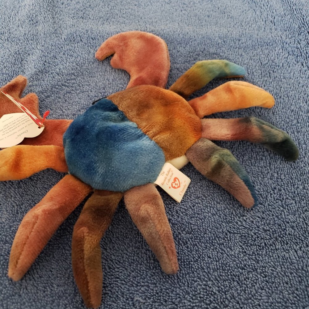 Ty Claude Beanie Babies The Tye Dye Crab 1996 Orig - Picture 3 of 4